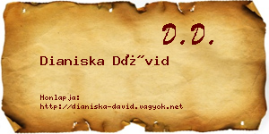 Dianiska Dávid névjegykártya